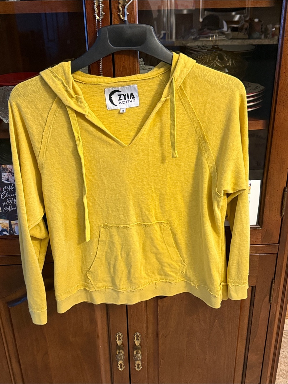 ZYIA Active Women's Yellow Hooded Pullover Sweatshirt